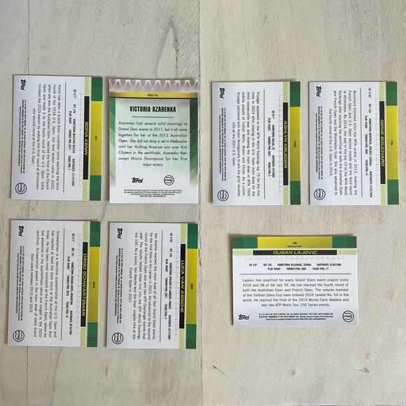 2024 Topps Chrome Tennis Card Bundle Diego Schwartzman Victoria Azarenka & More - Picture 2 of 2